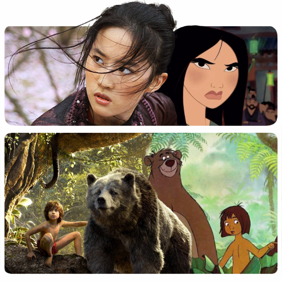 (Top) Liu Yifei will star in the upcoming Mulan. (Bottom) Neel Sethi plays Mowgli in The Jungle Book. Respective characters and images belong to Walt Disney Pictures, Casey Silver Productions, Huayi Brothers and Relativity Media.