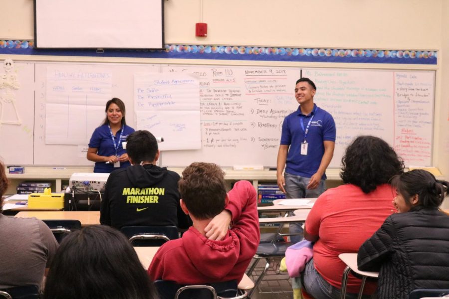 Guest speakers educate students on the drawbacks of smoking.