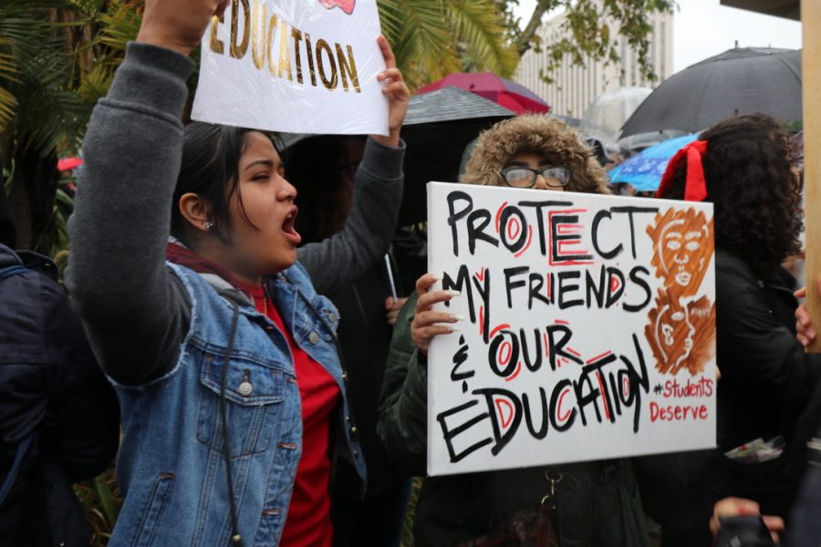 Many students protested in solidarity with their teachers.