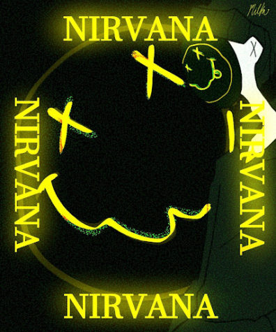 Courtesy of Senior Taylor Mah, the Nirvana smiley face logo made for the group in 1991