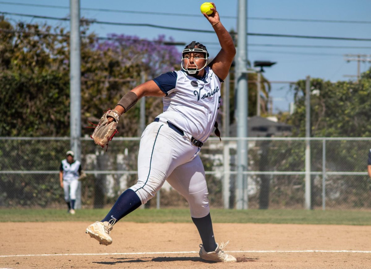 Windup: Sophomore Violet Ascencio pitches in a CIF city Division 1 playoff game against Sherman Oaks CES May 20. The Gondoliers won 3-0.